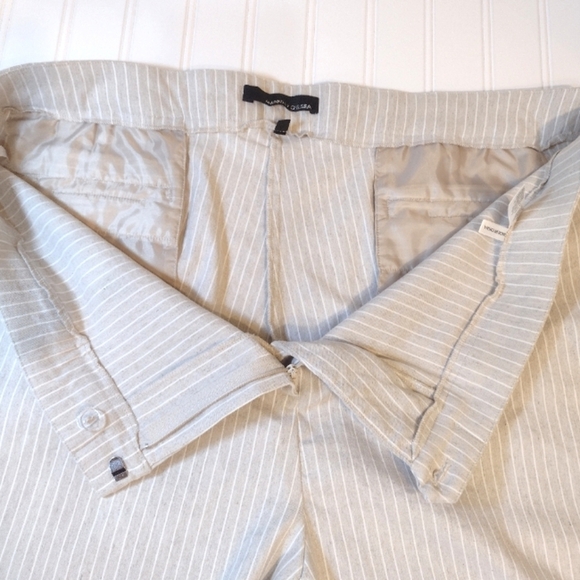 Amanda + Chelsea women's striped cream stretchy pants size (22)W - Picture 3 of 14